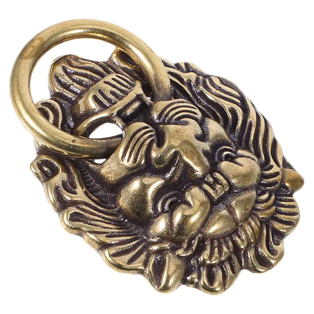 Vintage Brass Lion Head Door Pull Handle for Cabinet, Drawer, Furniture – Traditional Chinese Design