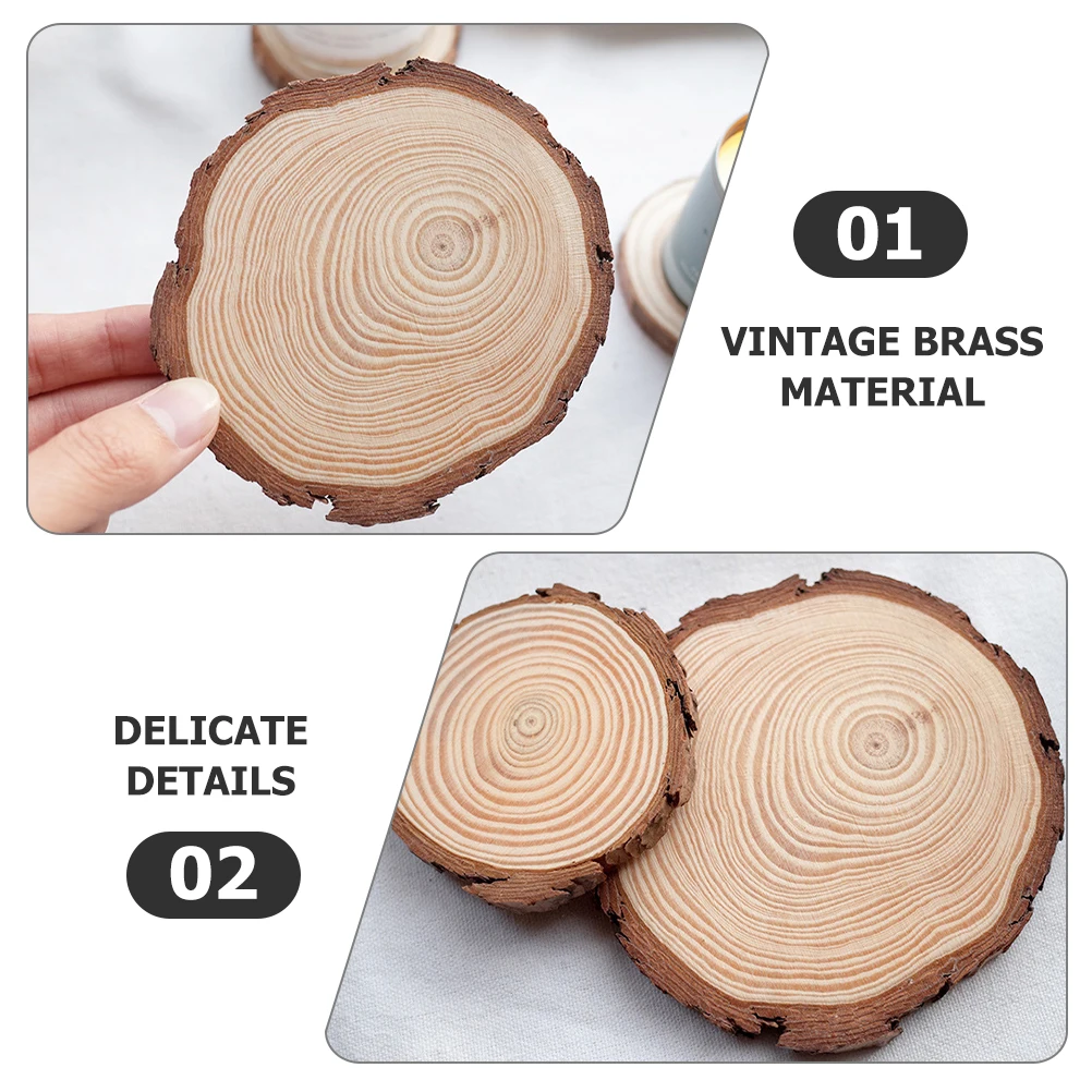 

2pcs Wooden Coasters Heat Insulation Cup Holders Decorative Placemats Home Office Coffee Shop Scented Pad Wood