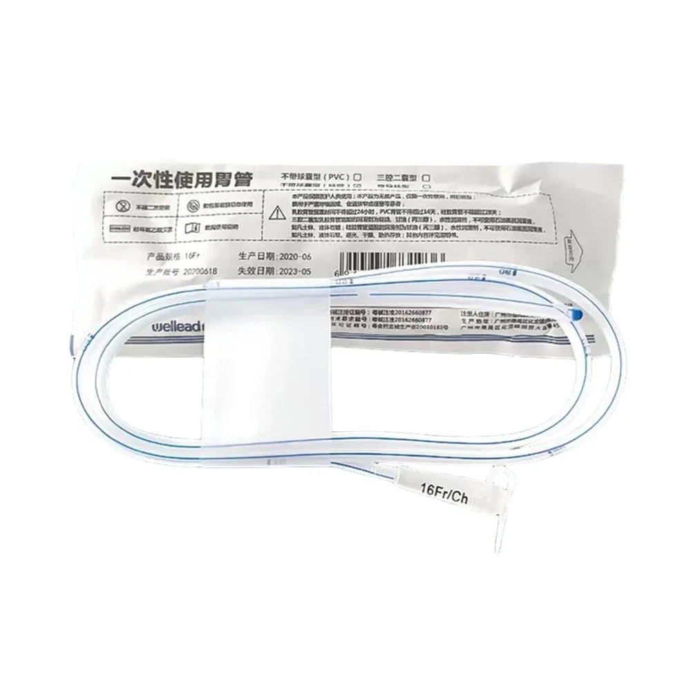 

1Pc Fr14/Fr16/Fr18 Disposable Silicone Gastric Tube Nasal Feeding Tube Medical Nasogastric Tube Clear Silicone Hose