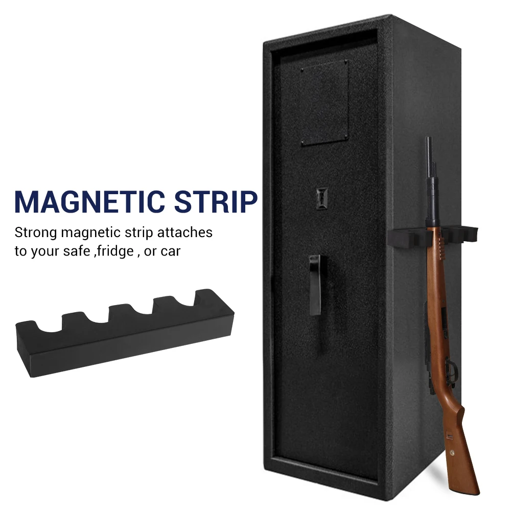 4 Slots Magnetic Gun Rack Foam Rifle Rack Shotgun Wall Mount Gun Holder Rifle Holder Hunting Gun Safe Accessory for Gun Storage