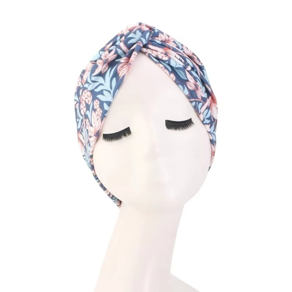 Fashion Floral Print Women Turban Hat Elastic Breathable Hijab Scarf African Islamic Hair Loss Hat Chemo Islamic Arab Cap Hat