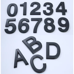 10cm Self Adhesive House Numbers and Letters Door Plate Sign Apartments Mailbox Office Hotel Room Address Number Stickers Black