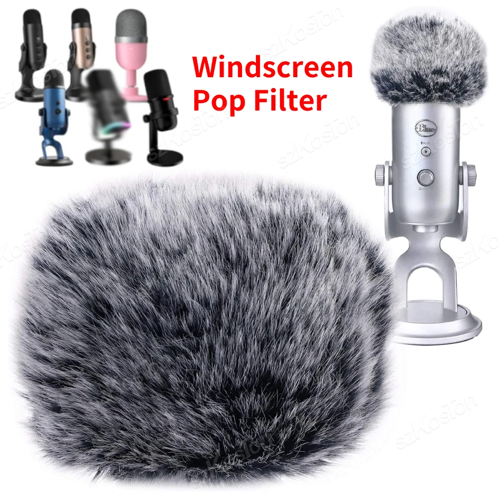 Microphone Muff Wind Cover Furry Windscreen Pop Filter for Blue Yeti Microphone Noise Reduction for AM8 Mic