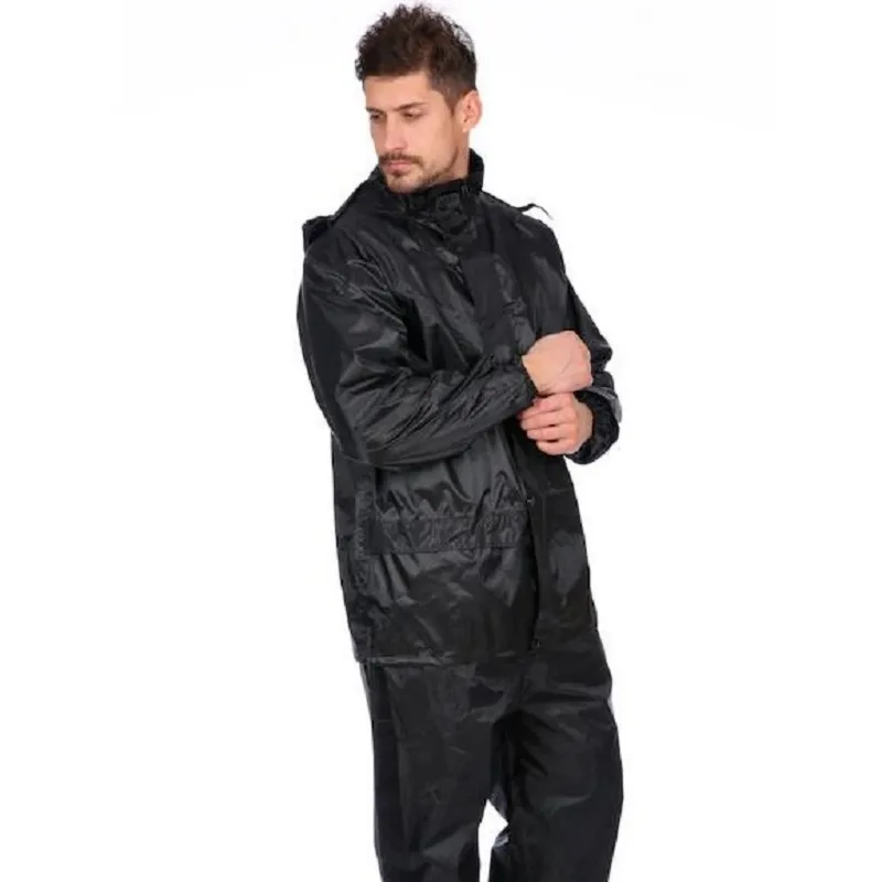 Black Motorcycle Black Adult Raincoat Waterproof Rain Gear Suit Men Outdoor Pants Set Hiking Rainwear Raincoat Women Windbreaker