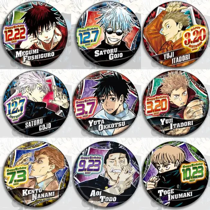 

Аниме-значки «Магическая битва» (Jujutsu Kaisen) на день рождения, китайского производства, с Годжо Сатору, Мегуми, Фушигуро, Юдзи, Итадори, медали, брелоки, аксессуары для сумок