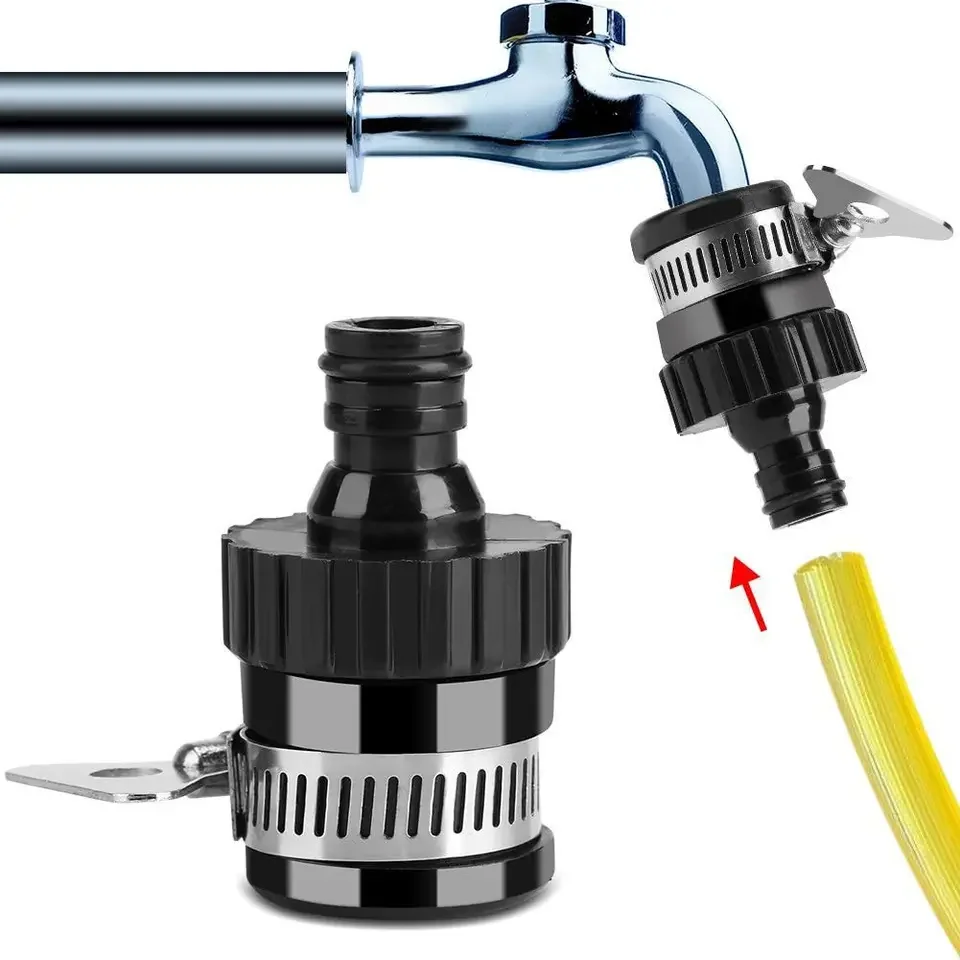 2 pcs robust universal faucet adapter made of premium rubber for garden hose quick connection ideal for car wash irrigation and
