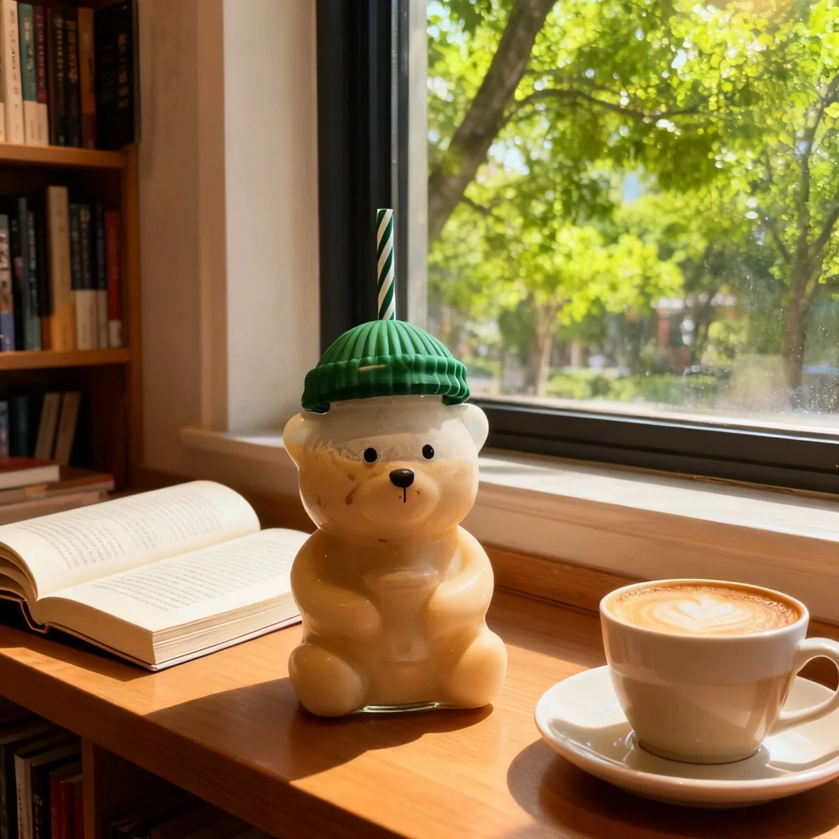 

Bear Shape Glass Cup Coffee Mug Cute Cartoon Creative Glass Juice Cup Tea Cup Drinkware Xmas Party Decorations