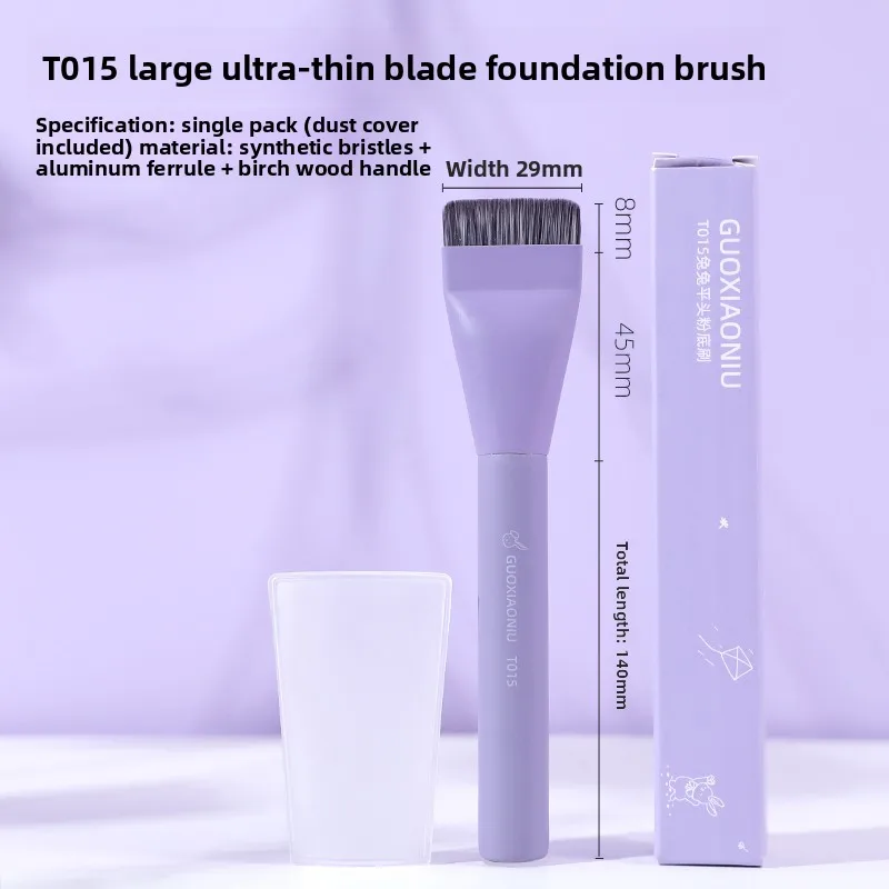 GUOXIAONIU Professioneller Flachkopf-Foundation-Pinsel Ultradünner Flüssig-Foundation-Make-up-Pinsel Gesichts-Concealer Damen Basis-Schattenpinsel