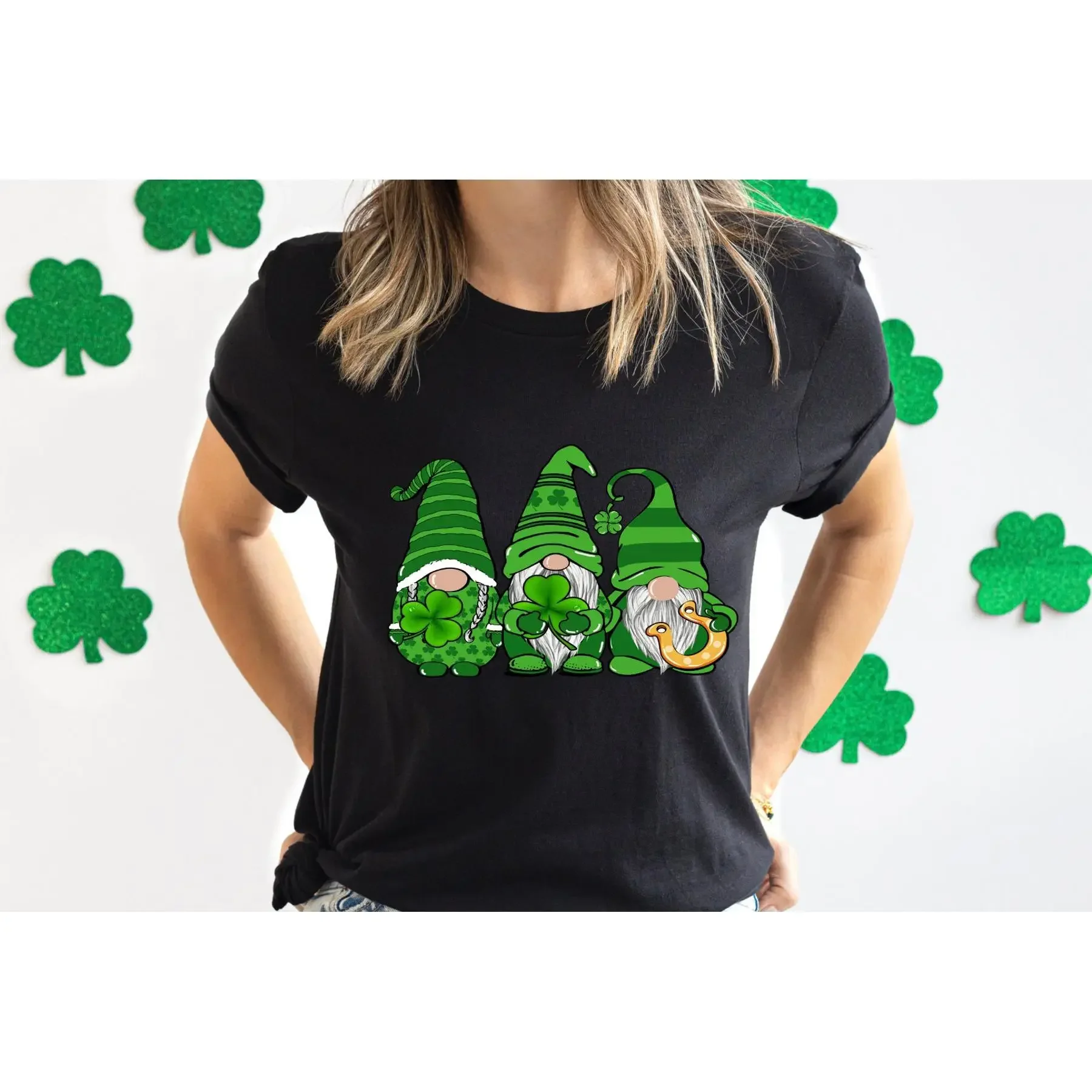 

St Patricks Day Gnome T Shirt Shamrock Saint Family Matching