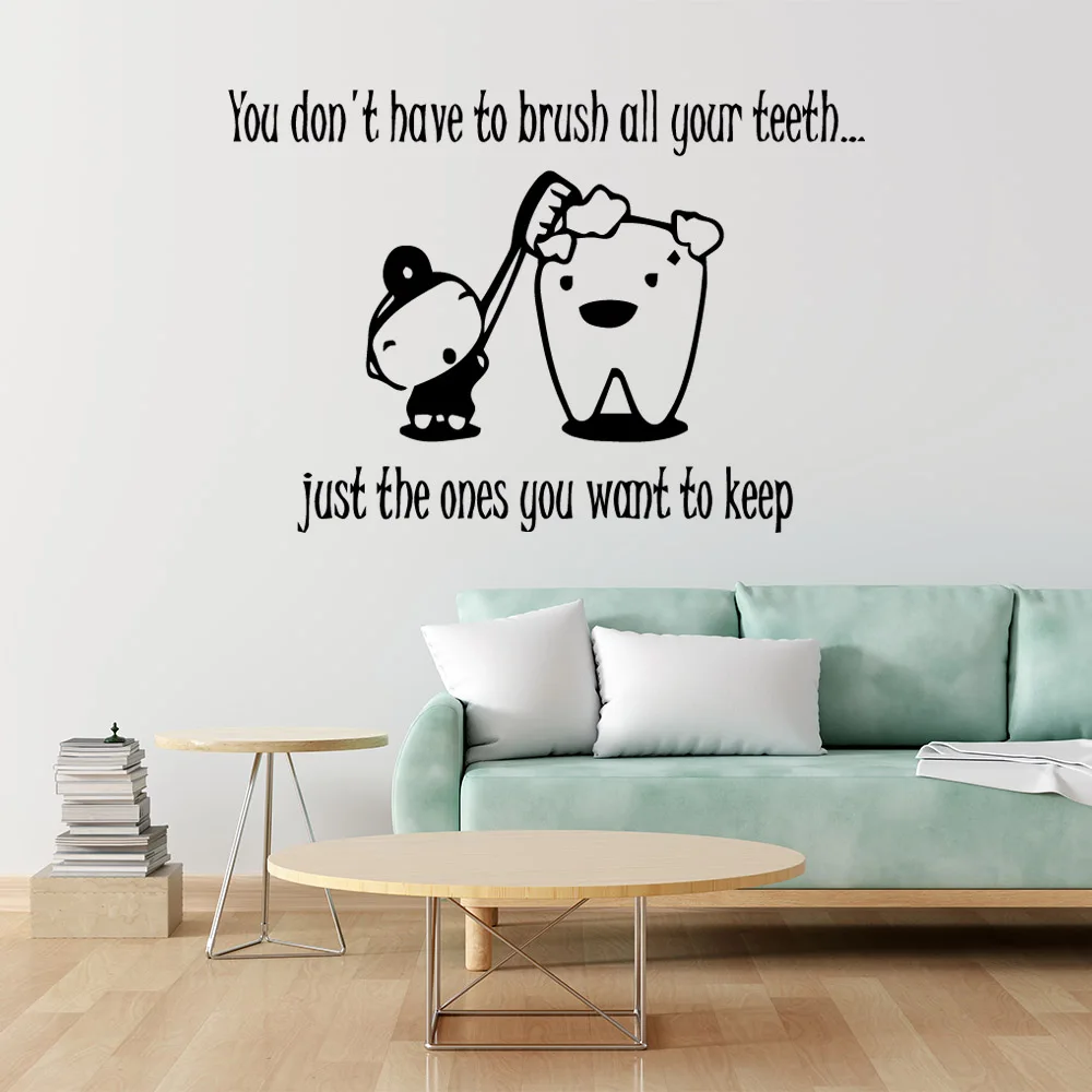 1 pc hot sale nice tooth protection Decal Removable wall stickers Vinyl Mural Poster For Baby's Rooms Home Party Decor Wallpaper