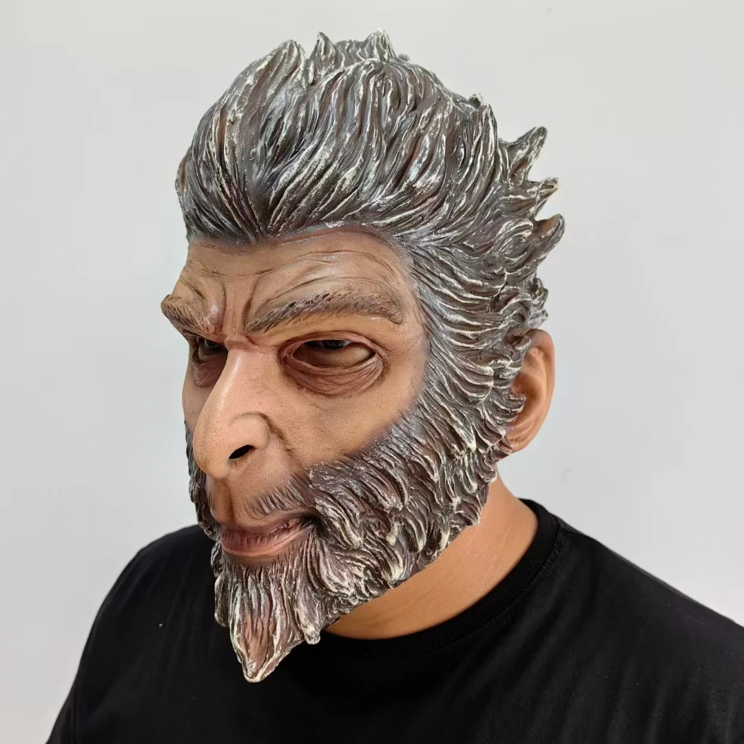 Black Myth Goku Halloween Adult Mask Adult Halloween Full Head Mask Realistic Human Face Monkey Mask Halloween Costume