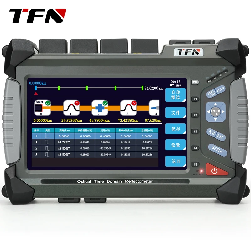 

TFN F7 OTDR Fiber Optic Tester High Precision Telecom Grade SM/MM Maximum 240KM Test Distance Optical Time Domain Reflectometer