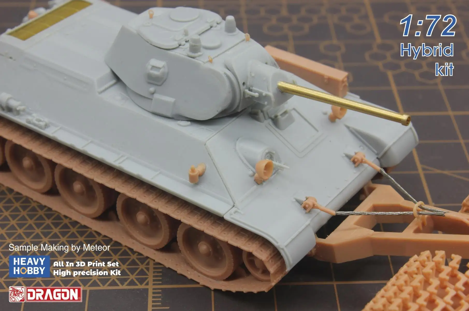 HEAVY HOBBY PK72005 1/72 WWII T34/76 Soviet Medium Tank With Mine Roller