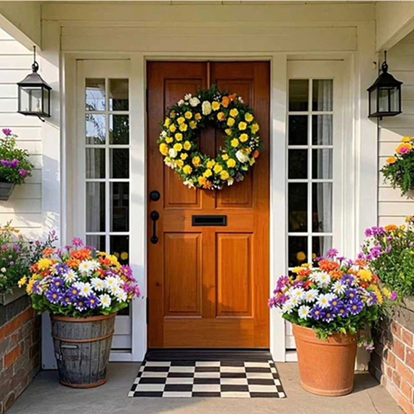 

Artificial Flowers Silk Fake Plant Daisy Wedding Arch Wreath Home Room DIY Table Centre Arrangement Decor Outdoor Yard Accessory