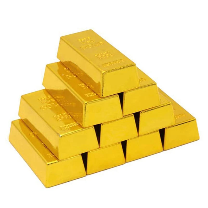ABKO-Mattone d'oro Piccolo giocattolo con barra d'oro Piccola simulazione Ornamento di puntello cavo