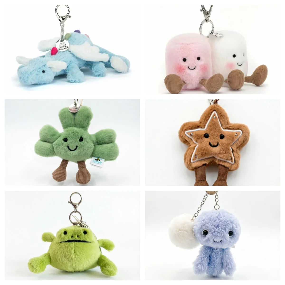 

Fun Two-Tone Cotton Candy PlushCute Plush Toy label cute girl bag charm plush toy keychain Kawaii plush toy Limited New Gift bag