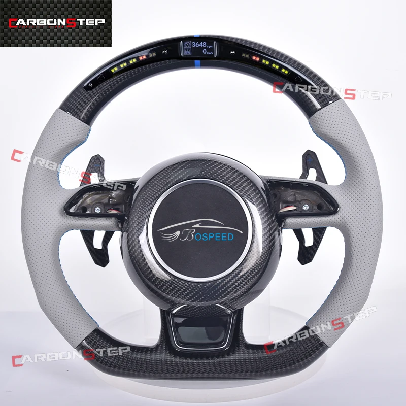 Smart LED Carbon Fiber Steering Wheel for Audi RS3 RS4 RS5 RS6 RS7 S3 S4 S5 S6 S7 A3 A4 A5 A6 A7