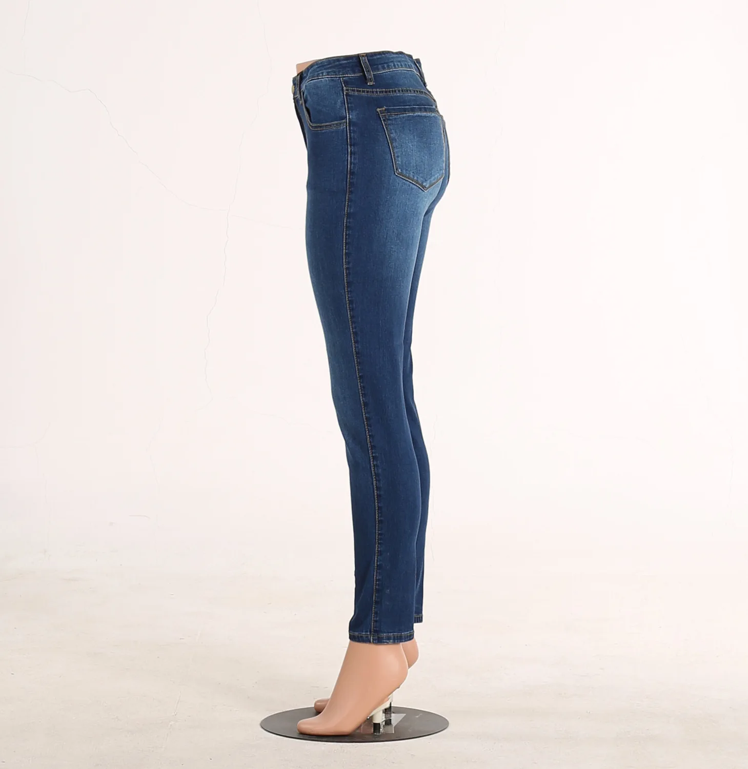 Jeans untuk wanita musim gugur temperamen ramping warna Solid Buttocks seksi Stretch Fashion Jeans