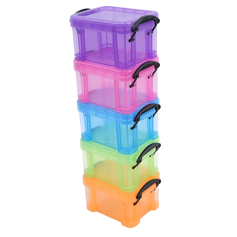 Creative Home Candy Color Lock Mini Cute Desktop Storage Box Home Storage Boxes Cases Accessories Organizer for Jewelry Beads