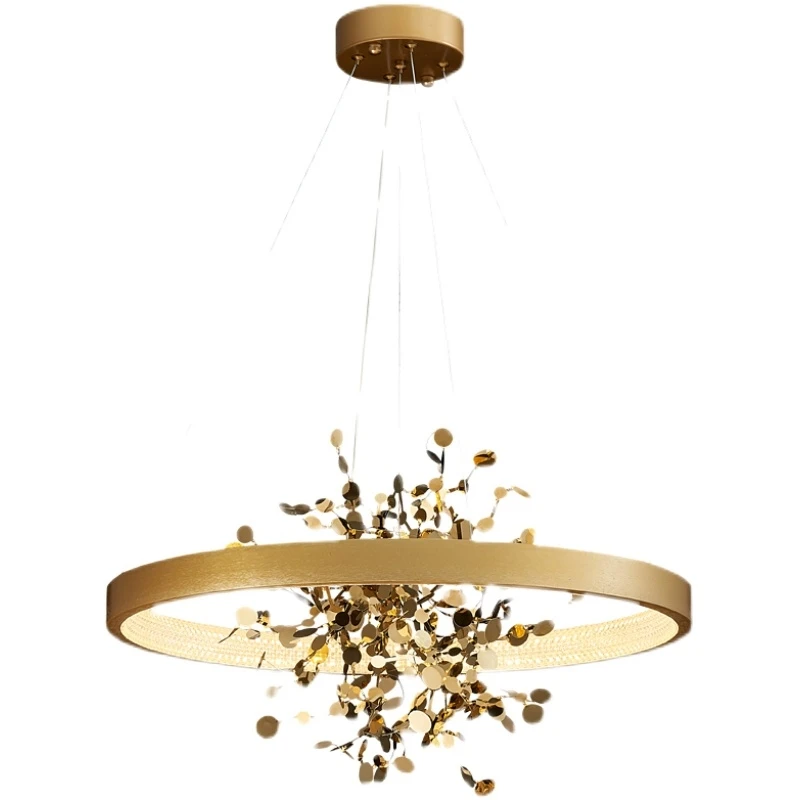 Modern Ring Led Pendant Lights Living Room Center Table Restaurant Chandelier for Bedroom Golden Home Decoration Light Fixture