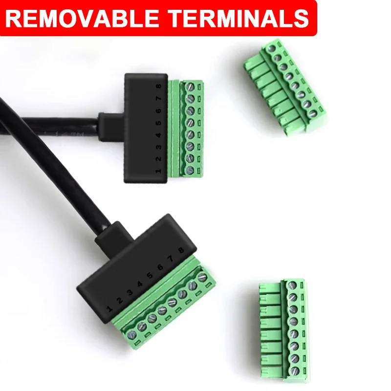RJ45 To 8 Pin Network Cable Connector All-copper Solder-free Bold Terminal Block RJ45 Network Transmission Interface Equipment