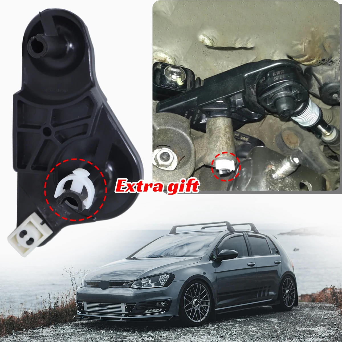 Relay Lever&Retaining Clip for VW Polo 2010- Manual Gearstick Shifter Selector Linkage End Bracket Drivetrain Parts Accessories