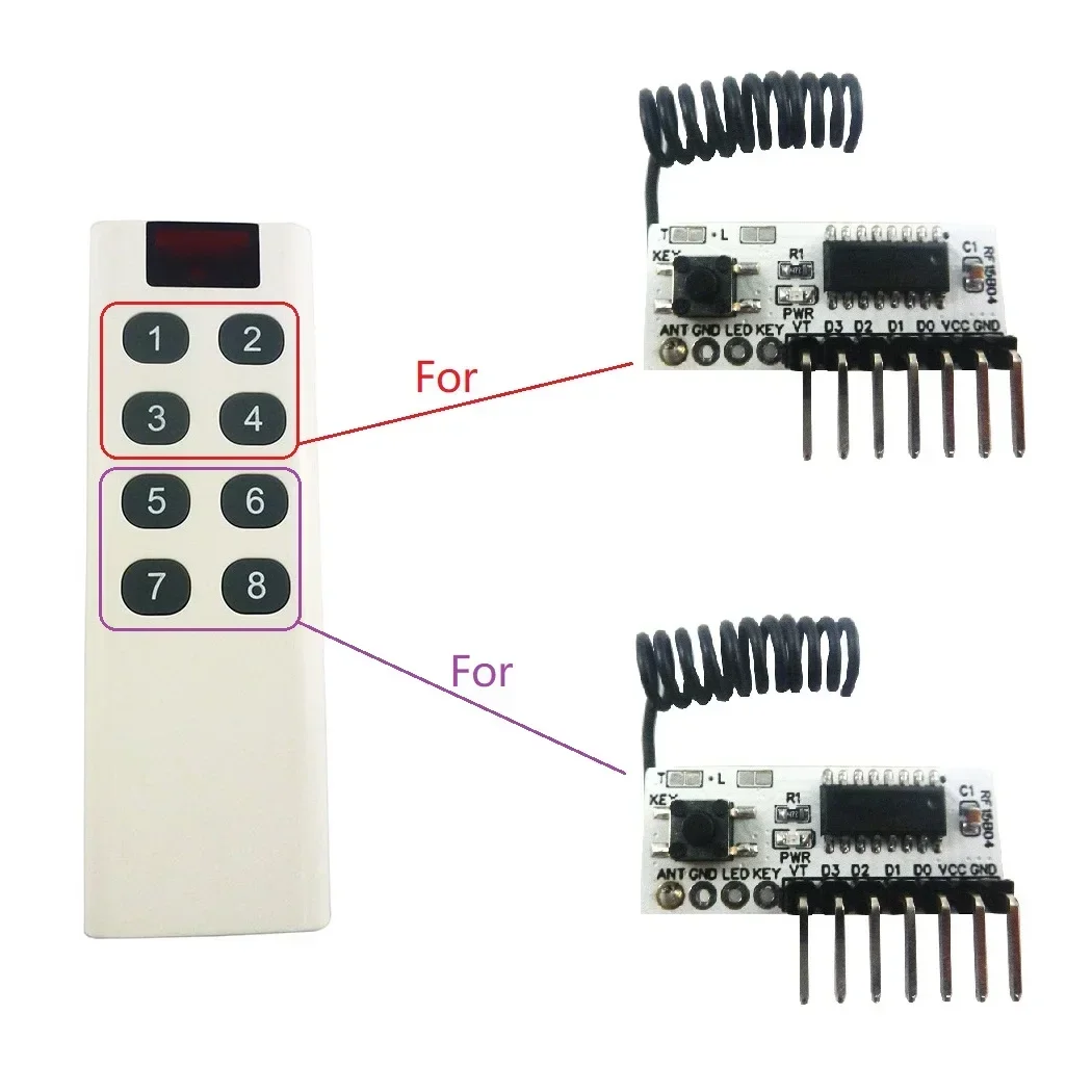 RF15B04 135uA Low-Power -117dBm High Sensitivity OOK/ASK PT2262 EV1527 Decoding 3.3V 3.7V 5V Module Transceiver Kit