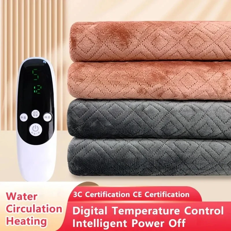 Manta eléctrica de terciopelo ártico, manta eléctrica gris, Control inteligente de temperatura, protección de apagado para dormitorio