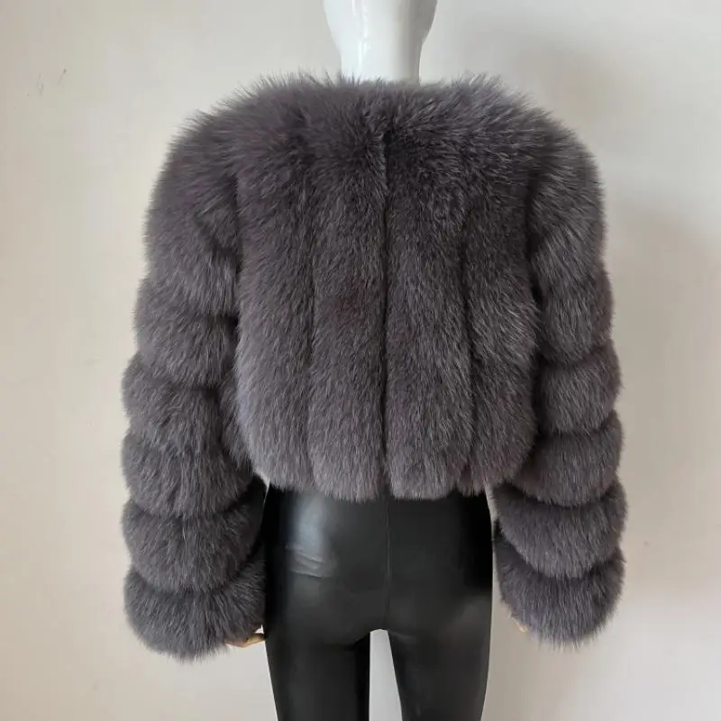 2023 New Short Style Real Fox Fur Coat Winter Woman Natural Warm Fashion Luxury