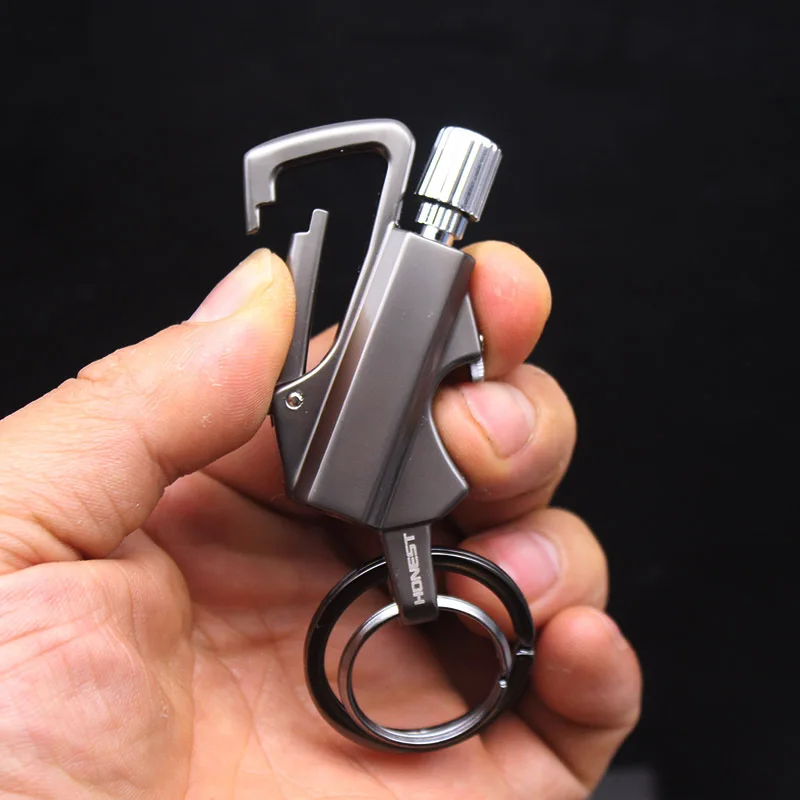 Outdoor Survival Metal Keychain Waterproof Lighter 10,000 Times Use Kerosene Lighter Men\'s Gift