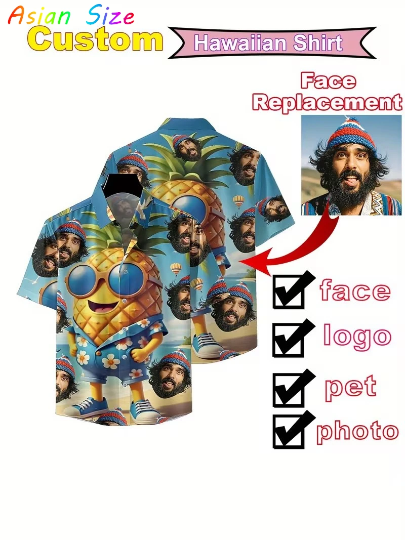 

Face Face Photo Animal Shirts For Men Clothing Funny Raccoon Yellow Duck Hawaii Beach Shirt Y2k Top Lapel Short Sleeve Blouses