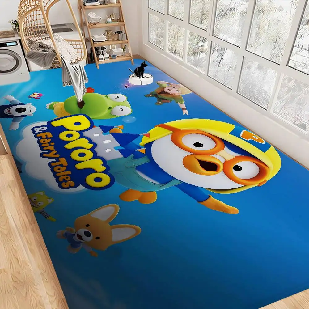 

P-Pororo The Little P-penguin Floor Mat Non-Slip Laundry Room Mat Laundry Decor Balcony Child Living Room Bedside Mats