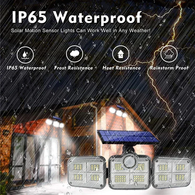 

122/138/171/198/333 LED Solar Lights Outdoor Motion Sensor Human Induction Adjustable head IP65 Waterproof Solar Power Wall Lamp