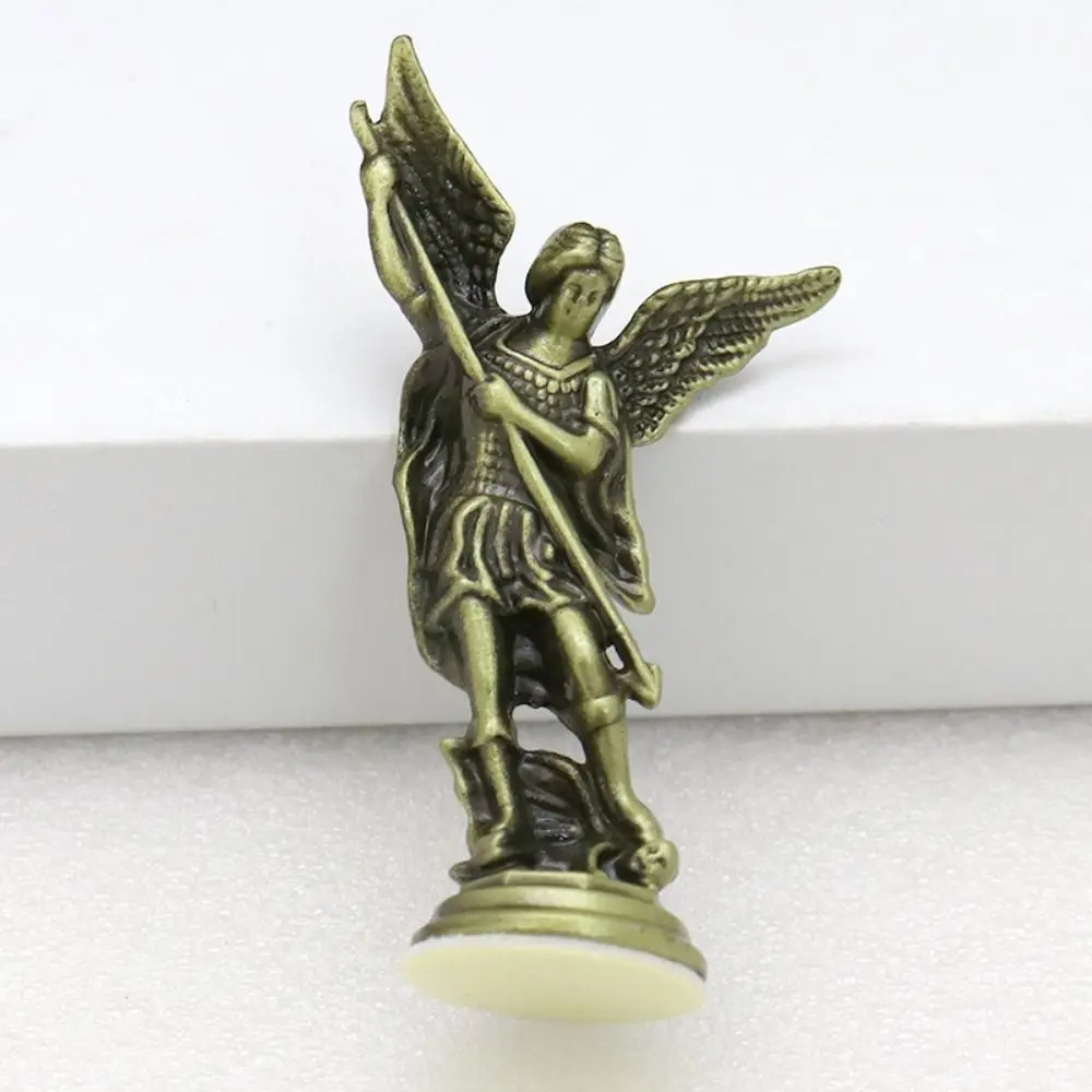 European Style Alloy Ctafts Michael Figurine Handmade Small Michael Ornaments Vivid Christian Guardian Statues Room