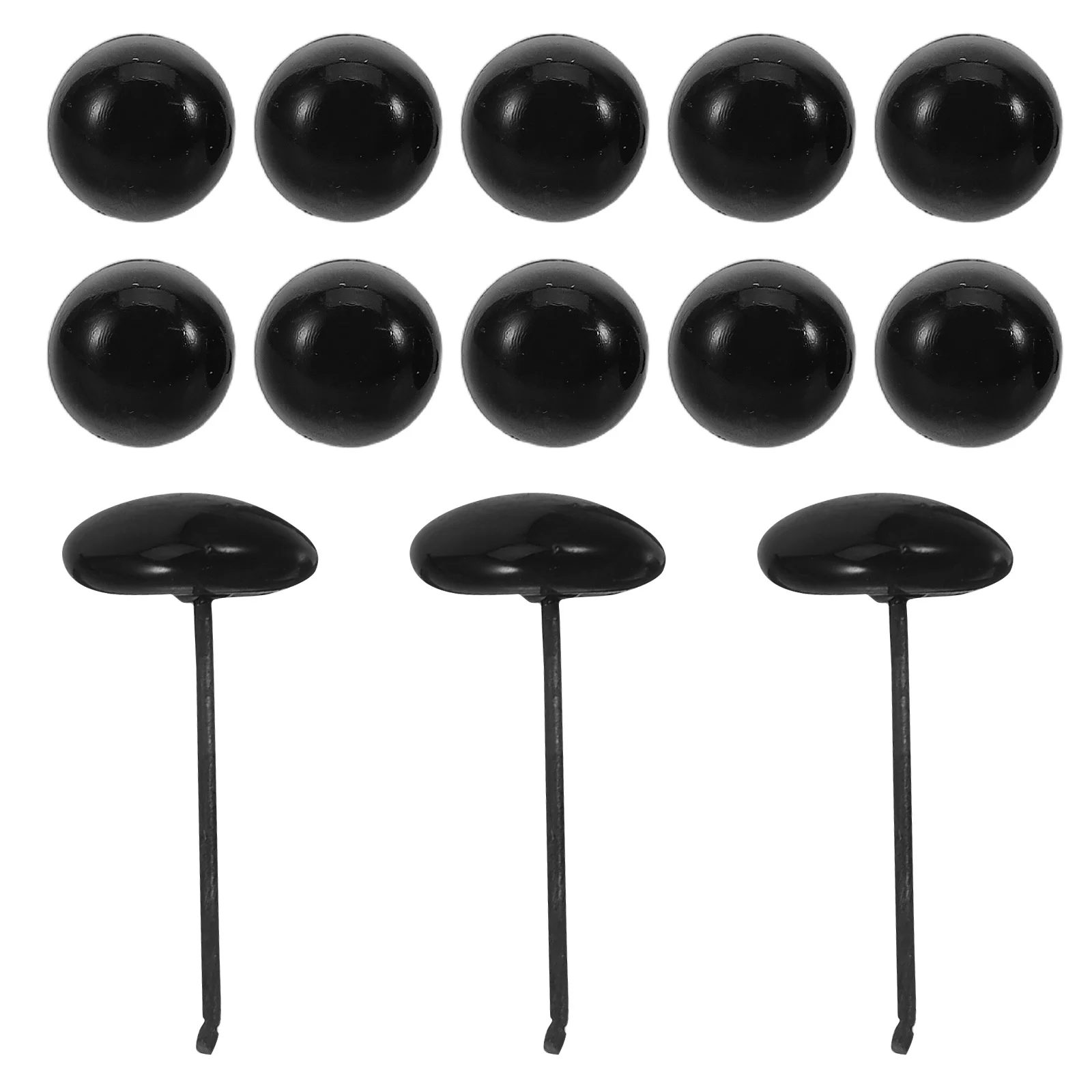 

100Pcs Handmade DIY Eyeballs 10Mm Black Round Glass Eyes for Crafts Realistic Safety Eyes Needle Felting Stuffed Animal Repair