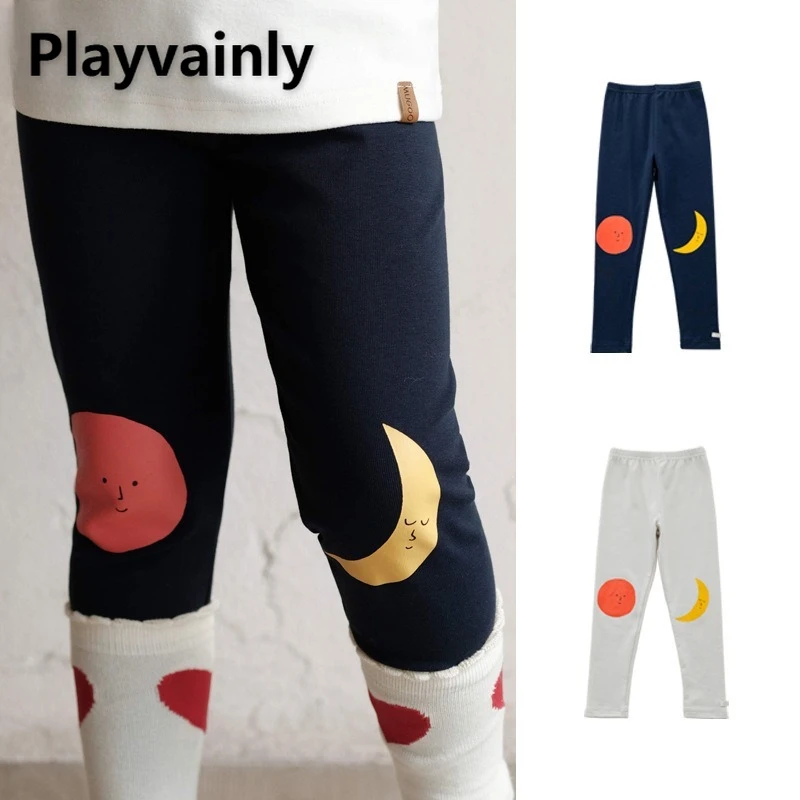 2025 جديد لطيف الكرتون طباعة طماق للأطفال الفتيات الخريف الشتاء الأزرق المشمش لينة وصديقة للبشرة الطفل بناطيل ضيقة W5178