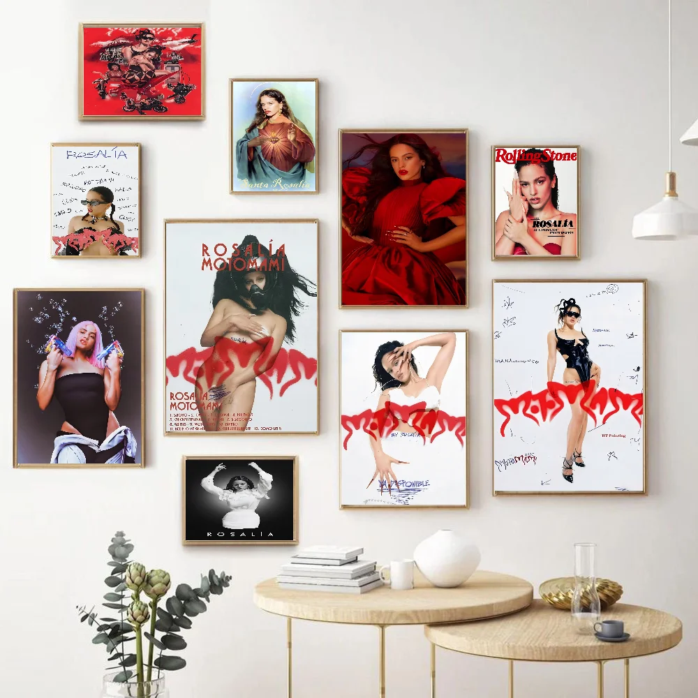 Hip Hop Singer Rosalia Motomami Self-adhesive Art Poster Whitepaper Prints Posters Artwork Aesthetic Art Wall Painting