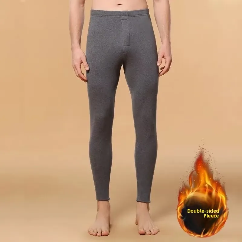 Men's Warm Trousers Winter Large Size Fce Windproof Tight Inner Wear Base Layer Cold Proof Autumn Pants Youth Casual Thi