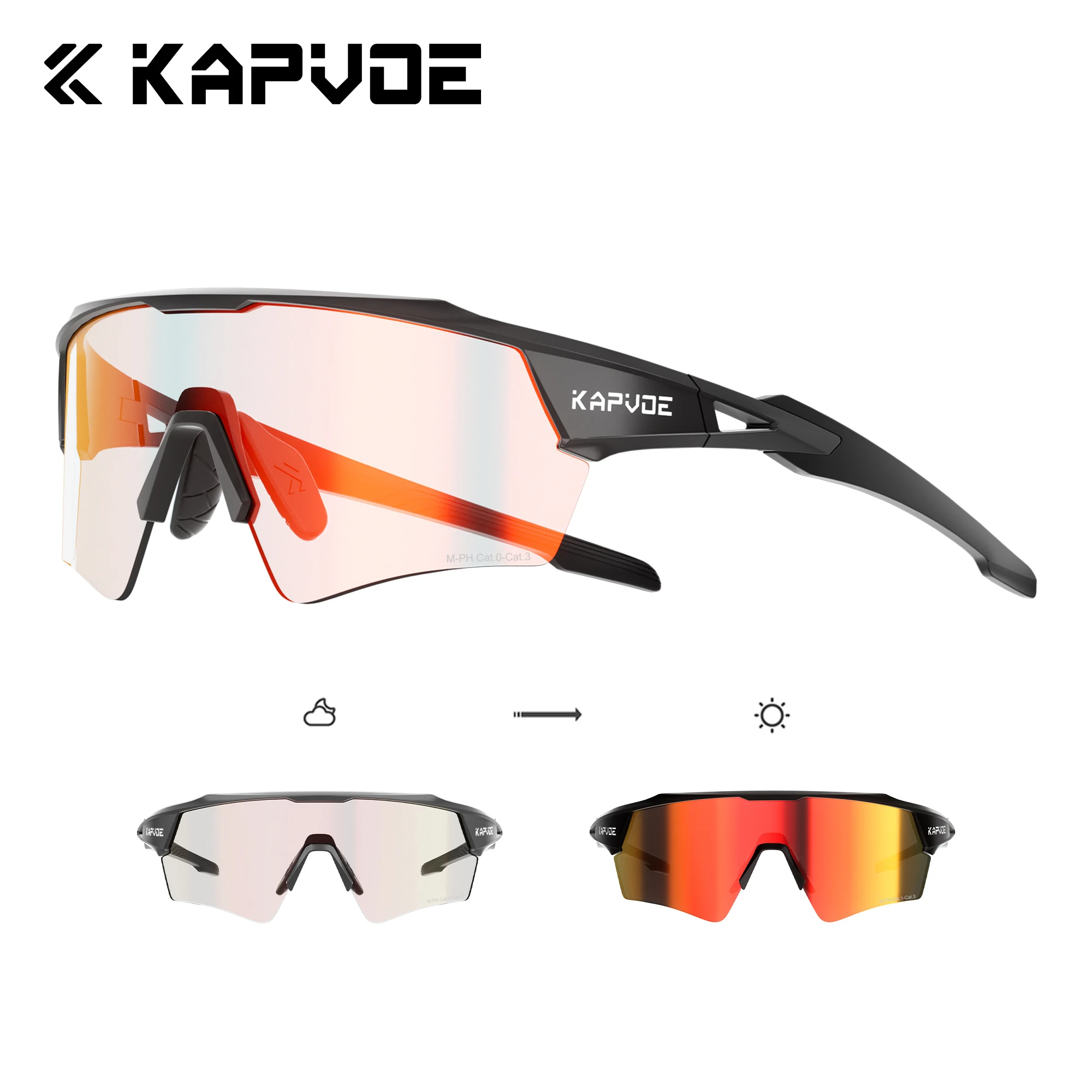 Kapvoe Kapvoe Hot Shadowless Photochromic Cycling Glasses Lighteight UV400 Sunglasses Men Women Bike MTB Eyewear Riding Outdoor Running - Aliexpress Deal