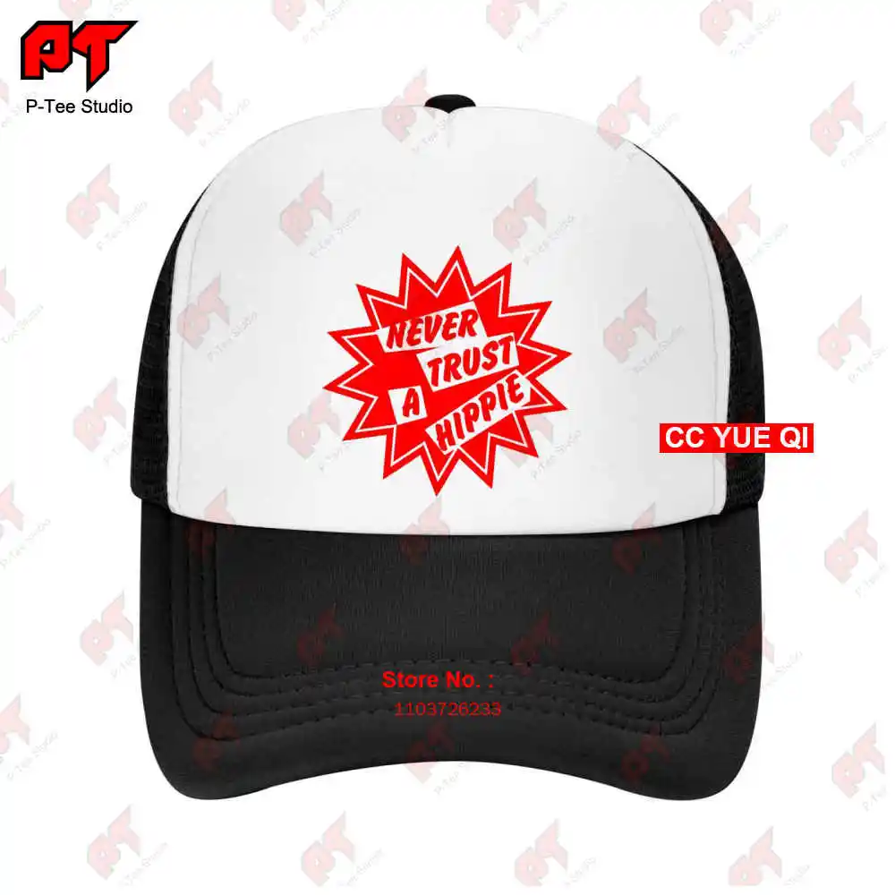 Never Trust A Hippie Punk Sex Pistols Glam Rock Glitter 70S Uk British Classic Pub Baseball Caps Truck Cap YZW5