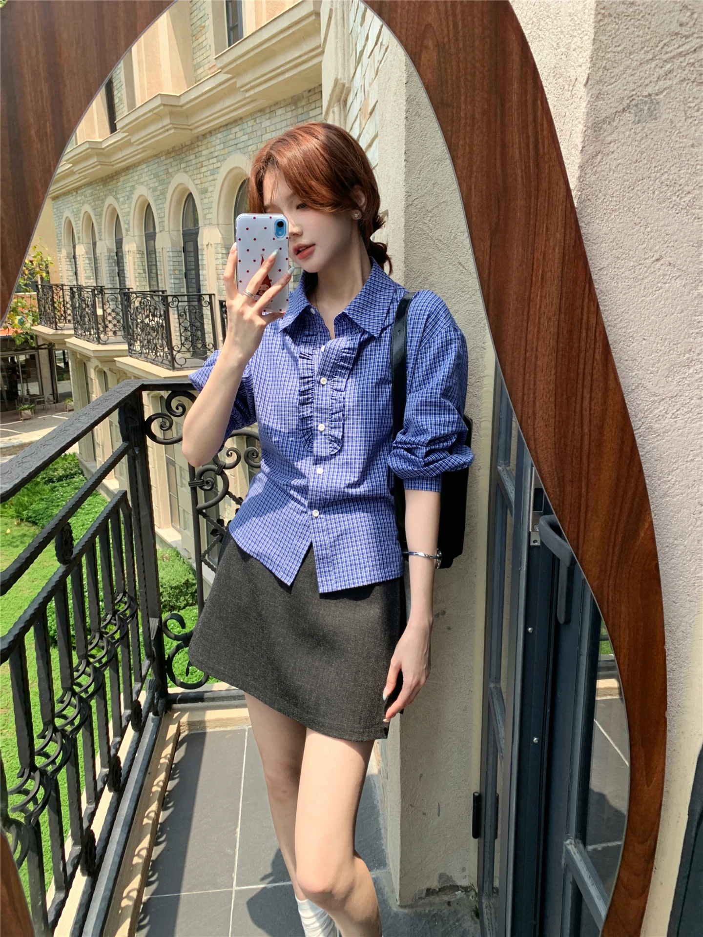 

Faionable Korean Sle Plaid irt Jaet Women's Long Sve Top Cheese Sle Casual Versatile Cotton Loose Fit irt