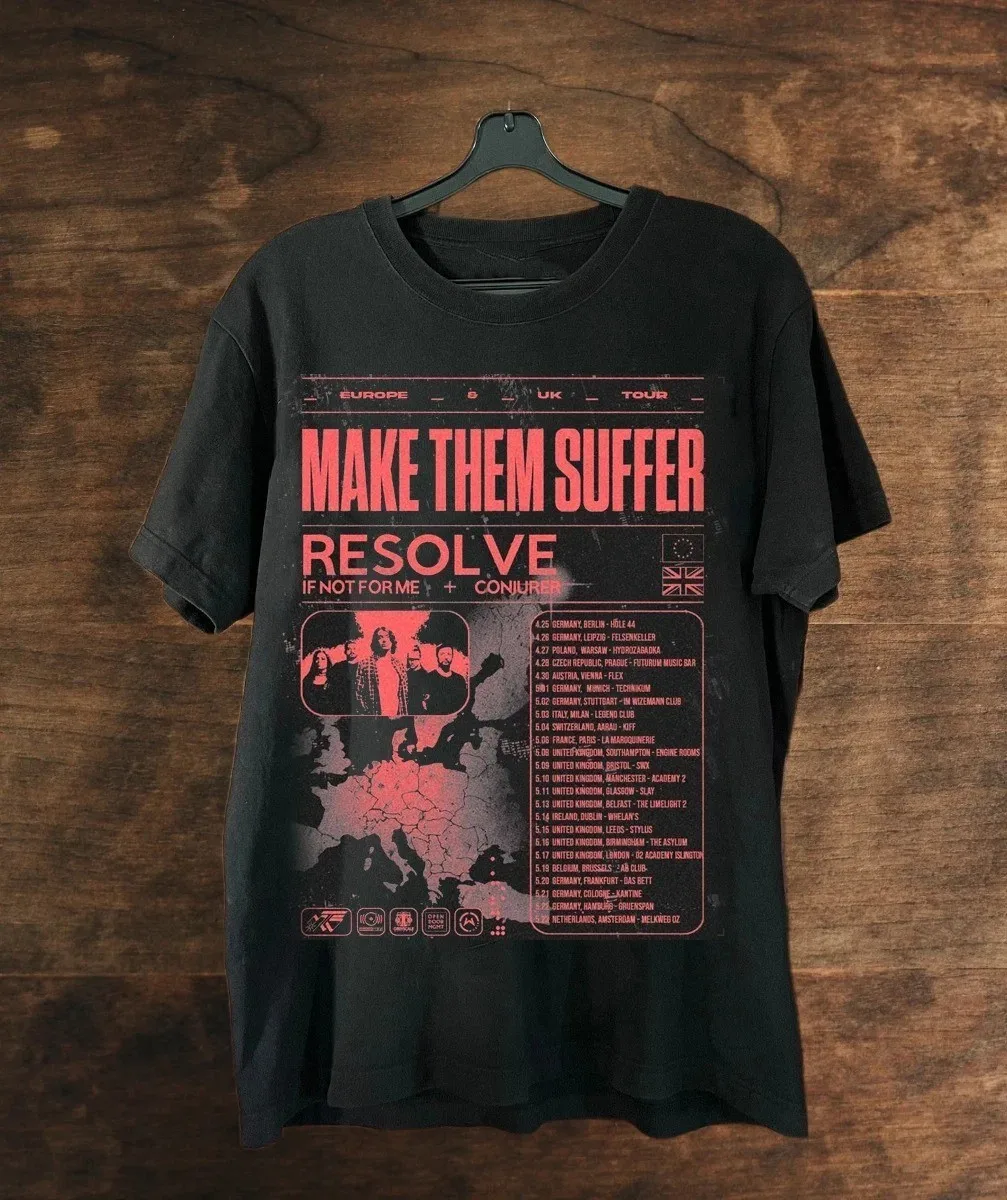 Make Them Suffer Tour 2025 Black Cotton T Shirt Full Size S-5XL BL2052