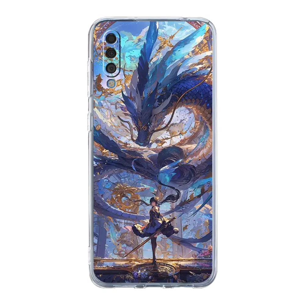 Genshin impact dragon Genshin Zhongli Case For Samsung A14 5G A12 A22 A32 A34 A42 A52 A54 A50 A70 A20E A10S A20S A02S A04S Cover