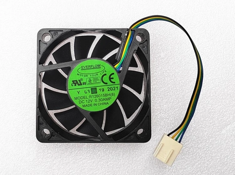 

Новый охлаждающий вентилятор с ШИМ 60 мм и 6 см R 126015 BH 0,30A Everflow 60X60X15 мм охладитель с двумя шарикоподшипниками, 5200 об/мин