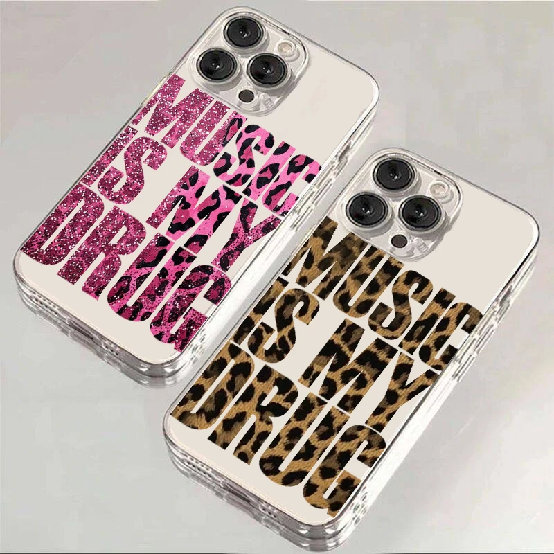 

Trendy Love Music English Phone Case For iPhone 16 15 14 13 12 11 Pro Max Mini X XS SE 7 8 Plus 16E Shockproof Non-Slip Cover