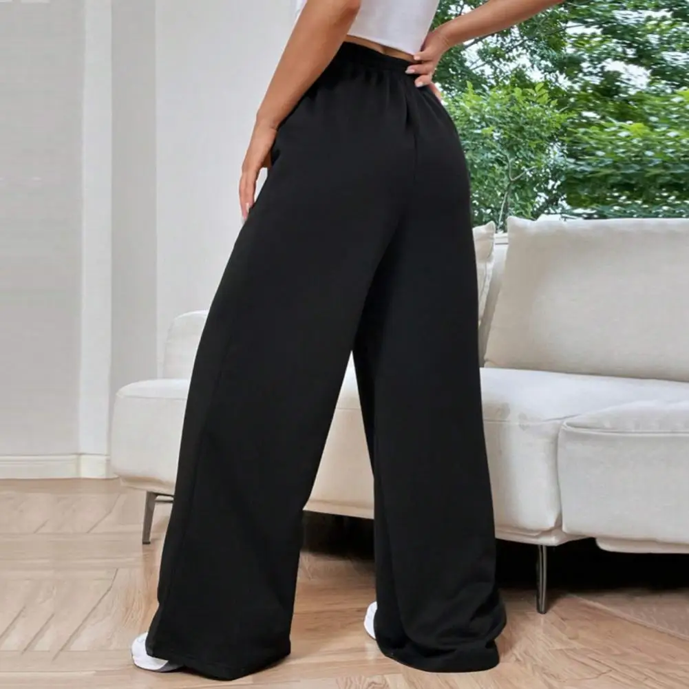 Pantaloni da salotto a gamba larga pantaloni a gamba larga in vita elastica pantaloni a gamba larga a vita alta a forma di V da donna alla moda per l'uso quotidiano