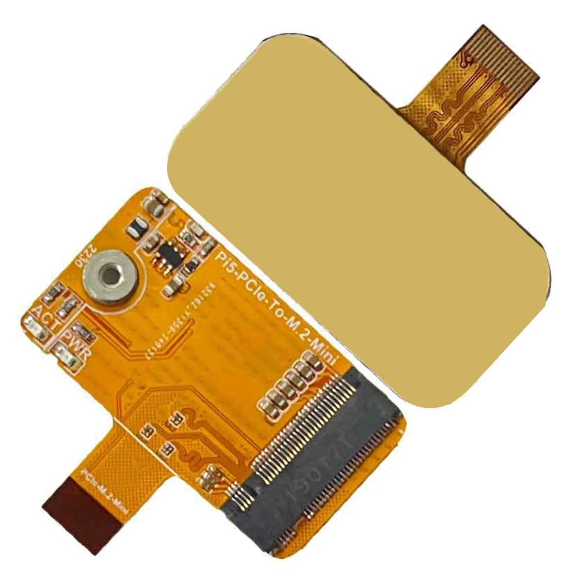 For 5 PCIe to M.2 NVMe SSD HAT Integrated-FPC & Differential Matching Design 2230 NVMe SSD Expansion Board