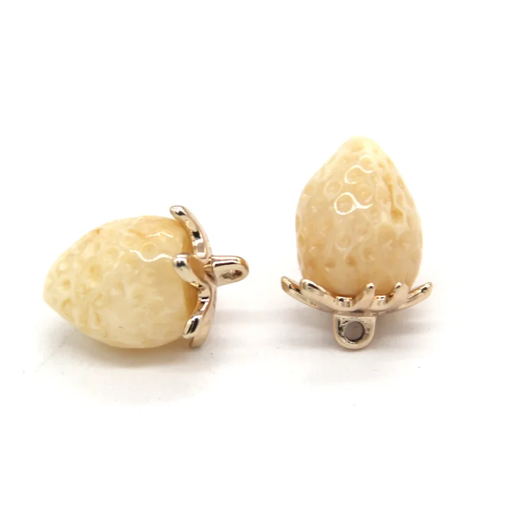 DOTOLLE Cute Strawberry Gold Metal Shank Buttons For Clothes Women Coat Suit Blazer Knit Handmade Decorations Sewing Accessories