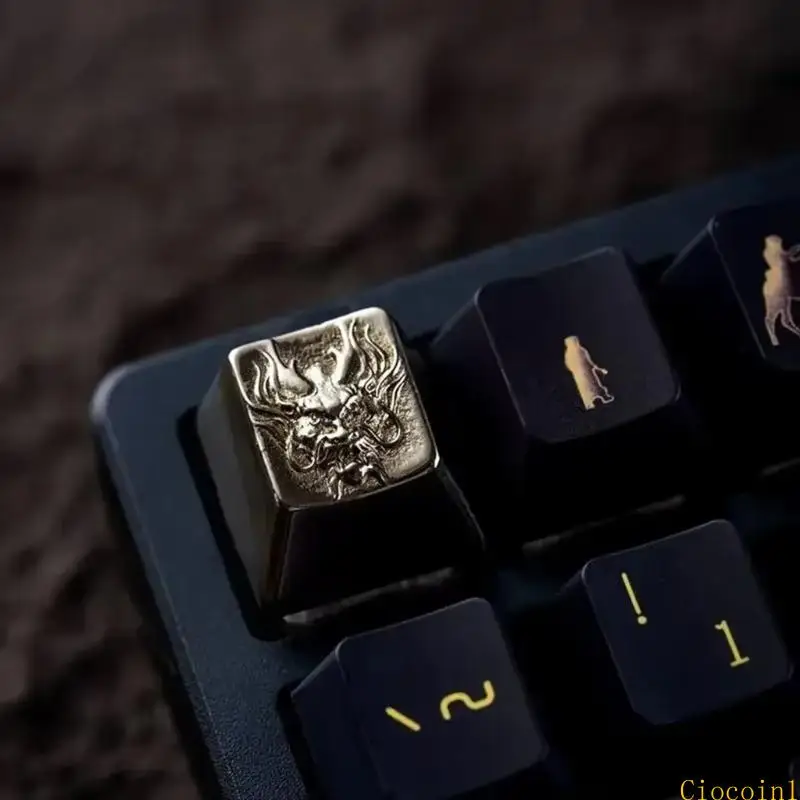 

A3PC Длительность Metal Metal Keycap демонстрирует дракон