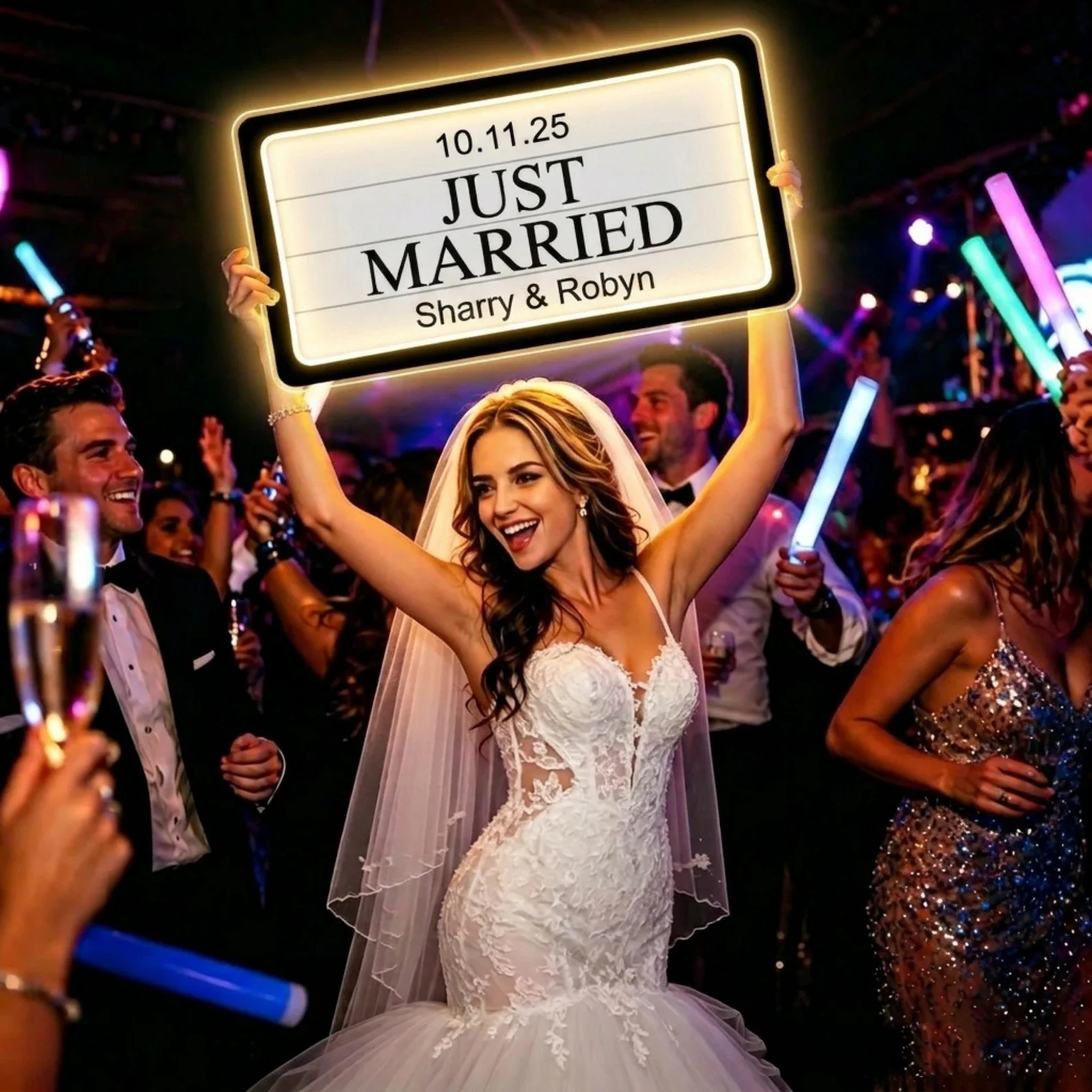 Personalized Wedding Bottle Service Sign, Custom Marquee LED Light, Wedding Reception Bar Decor, Bridal Party Event Decoration